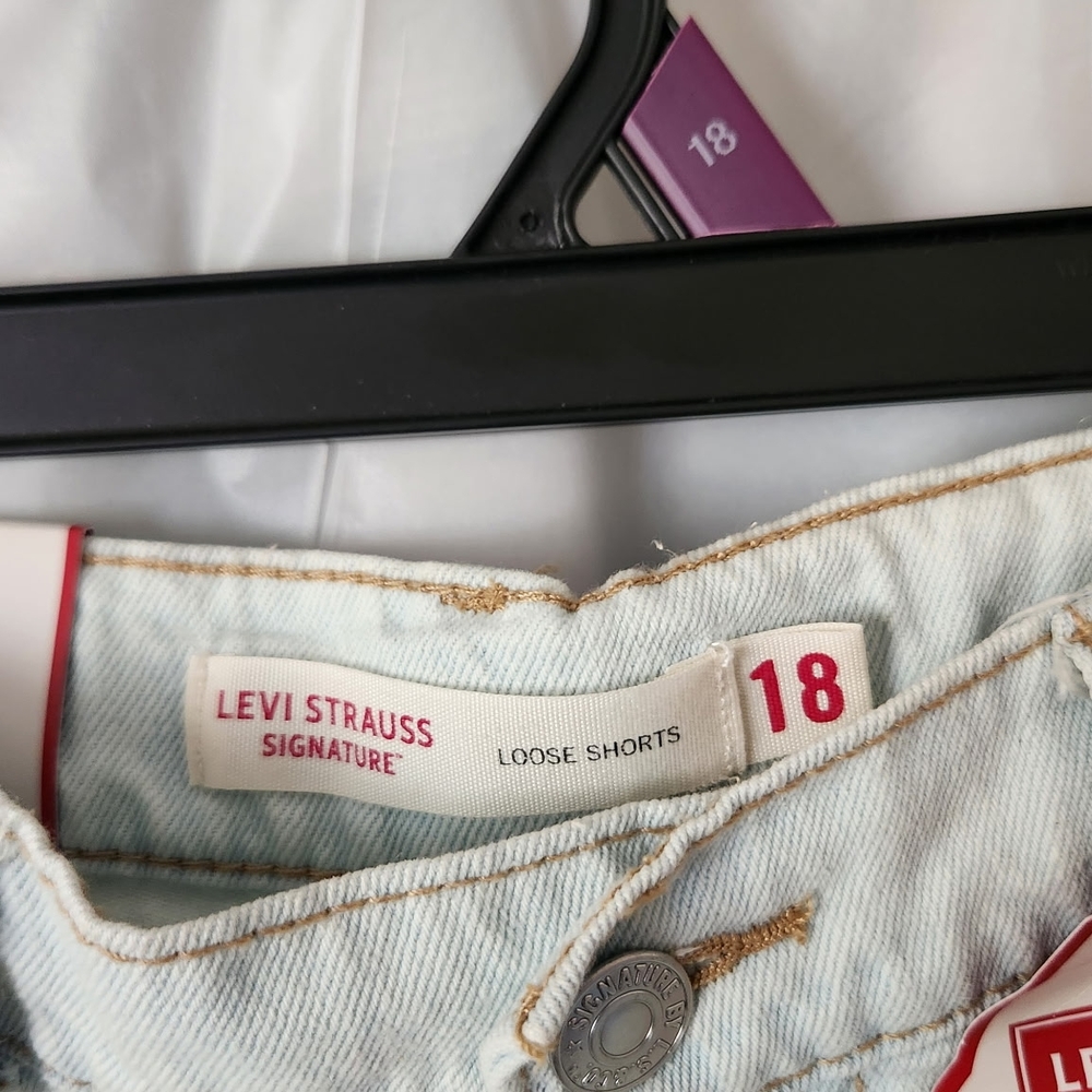 Light Blue Distressed Denim Shorts - Picture 3 of 7